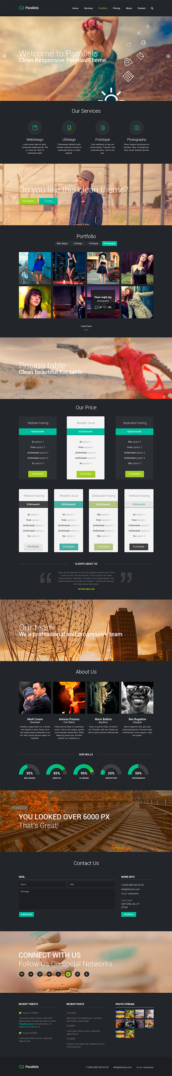 Business website on a desktop screen